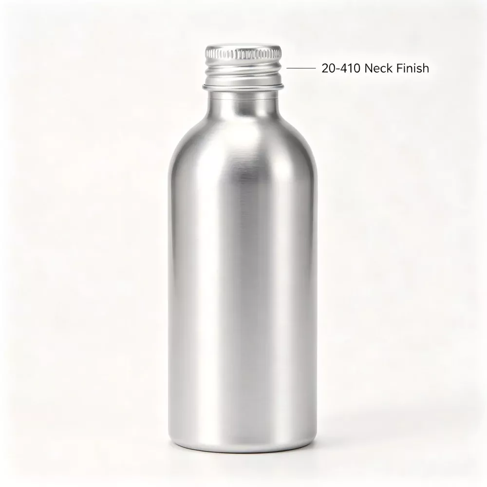 Botol Spirit Bulat Aluminium Gloss Finish dengan Finish Leher 20-410